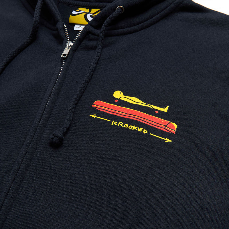 Krooked Koffin Zip Up Hoodie - Navy/Multi