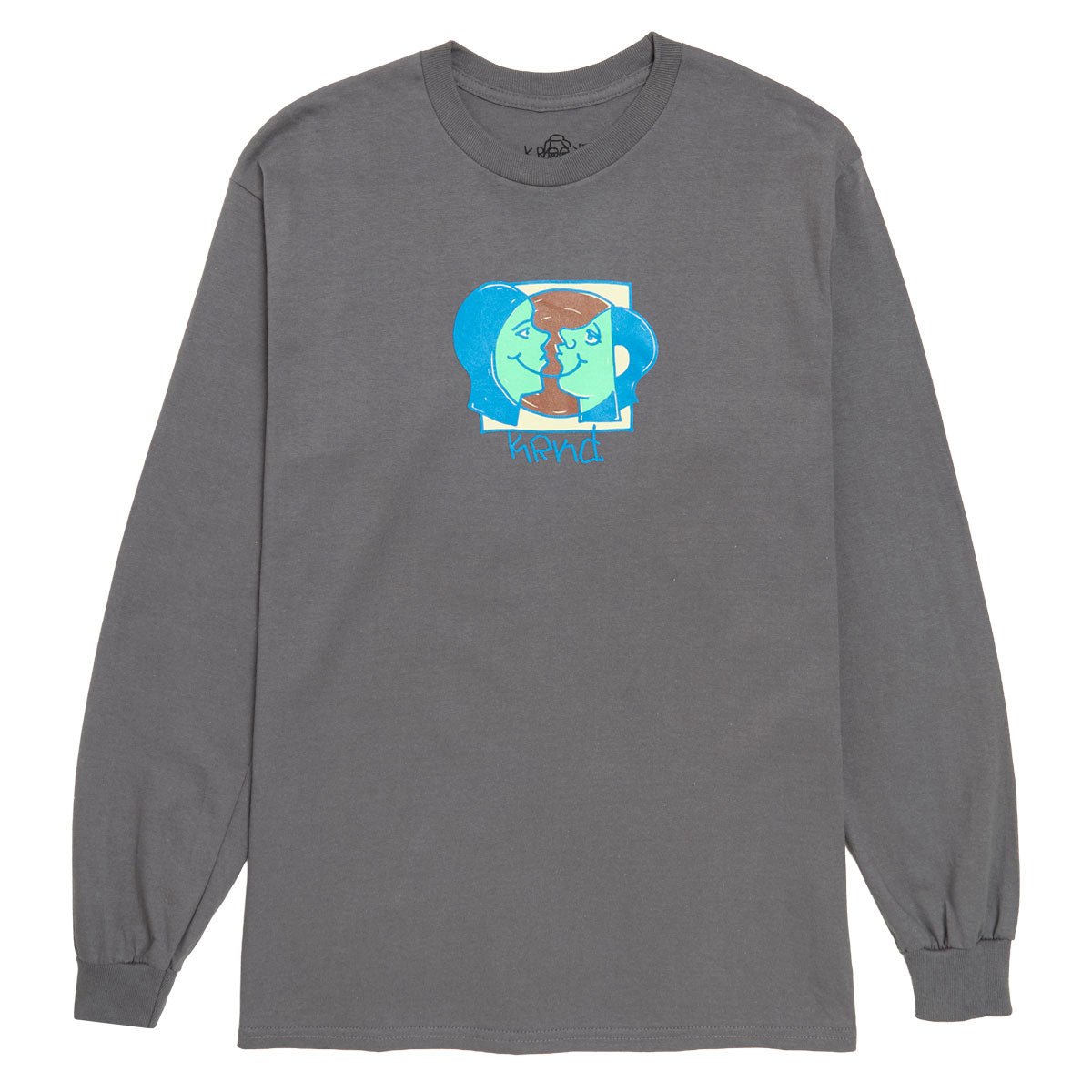 Krooked Moonsmiley Long Sleeve T-Shirt - Charcoal/Multi image 1