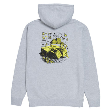 Anti-Hero Anti-Hiero Zip Up Hoodie - Grey Heather/Black/Yellow