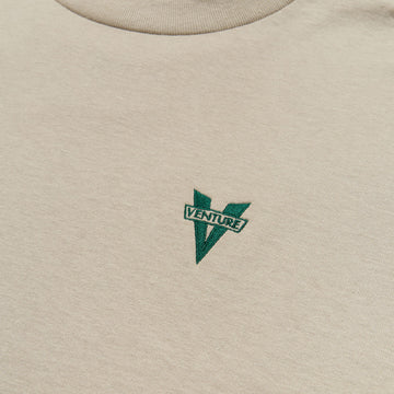 Venture Heritage Emb T-Shirt - Sand/Green Embroidery