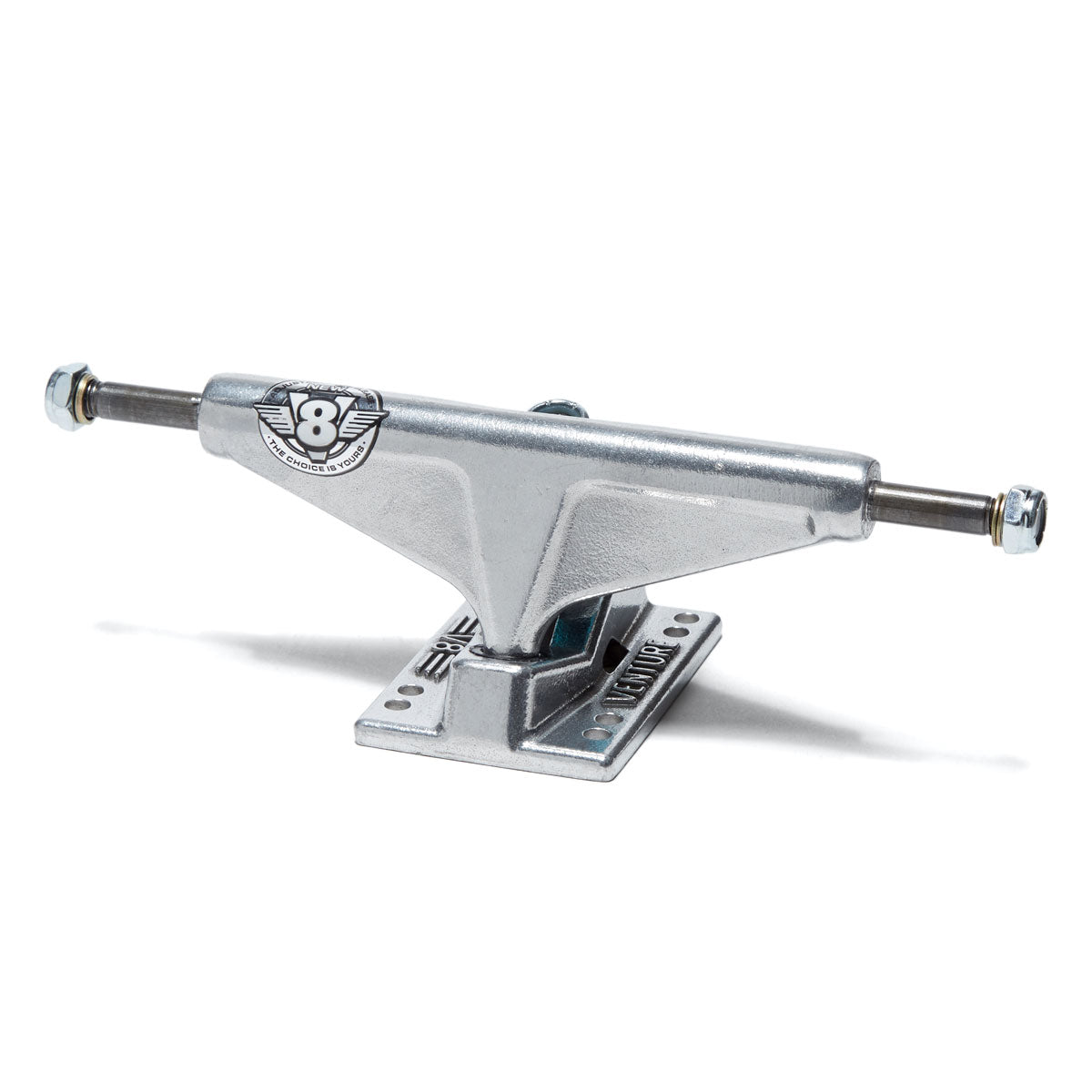 Venture Standard Polished High Skateboard Trucks - 5.2 High, 8.0 Axle, Silver (Pair)
