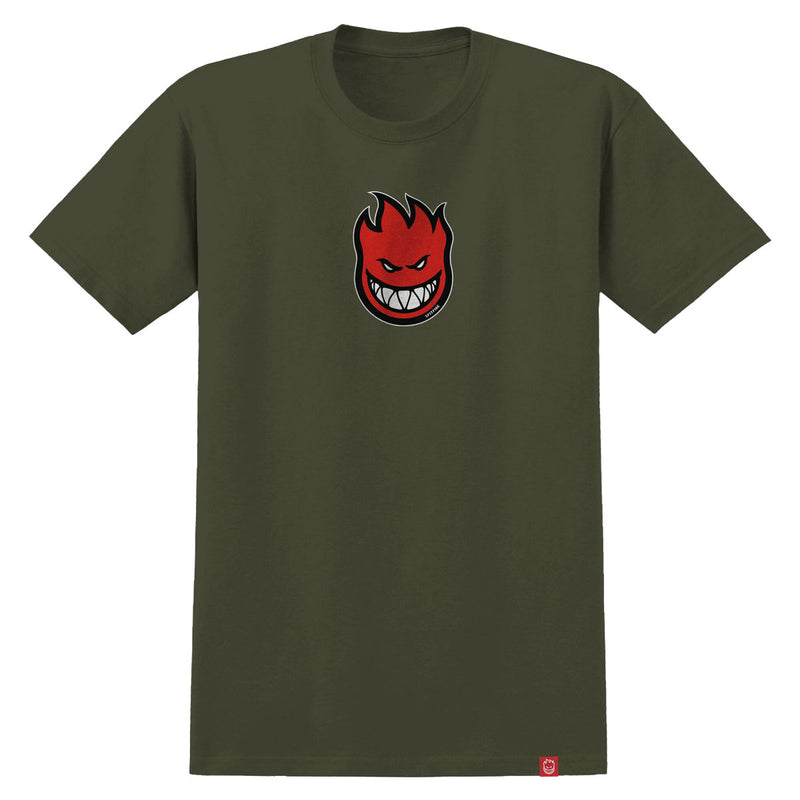 Spitfire Bighead Mid Fill T-Shirt - Military Green/Red/Black/White