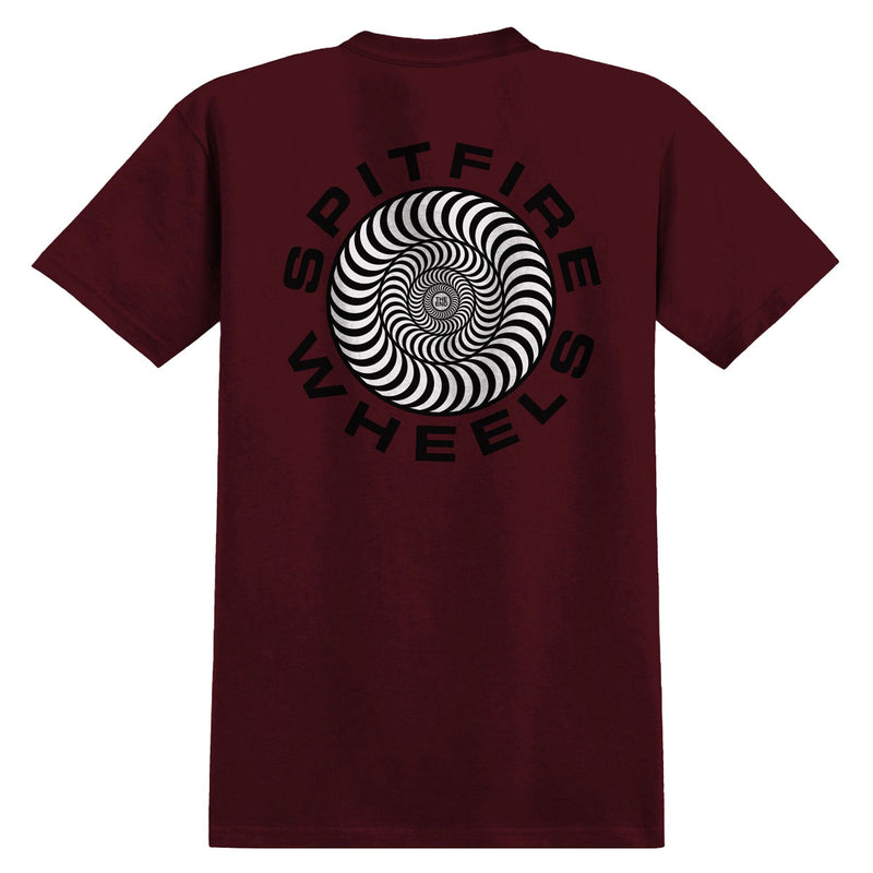 Spitfire Classic '87 Swirl Fill T-Shirt - Burgundy/Black/White