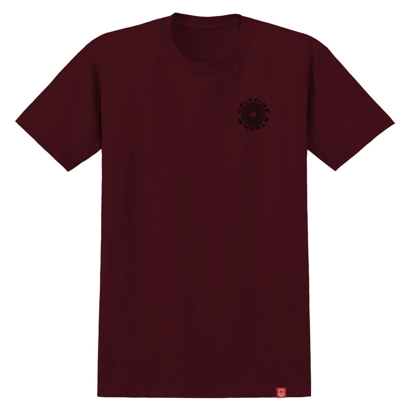 Spitfire Classic '87 Swirl Fill T-Shirt - Burgundy/Black/White