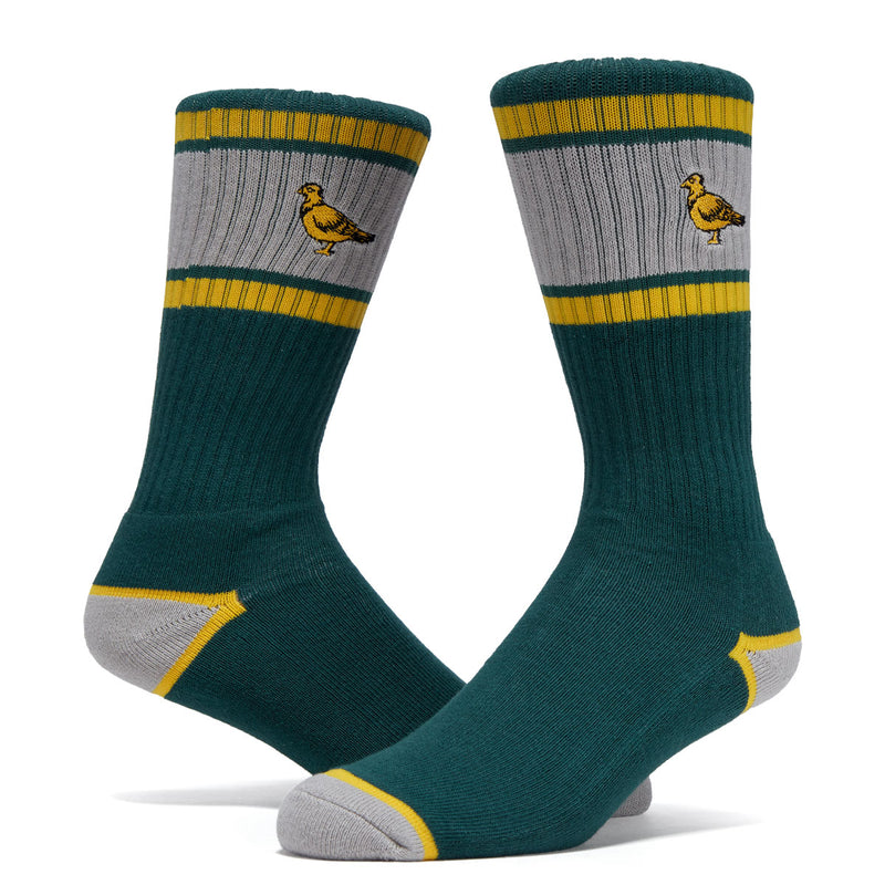 Anti-Hero Lil Pigeon Emb Socks - Green/Yellow/Grey