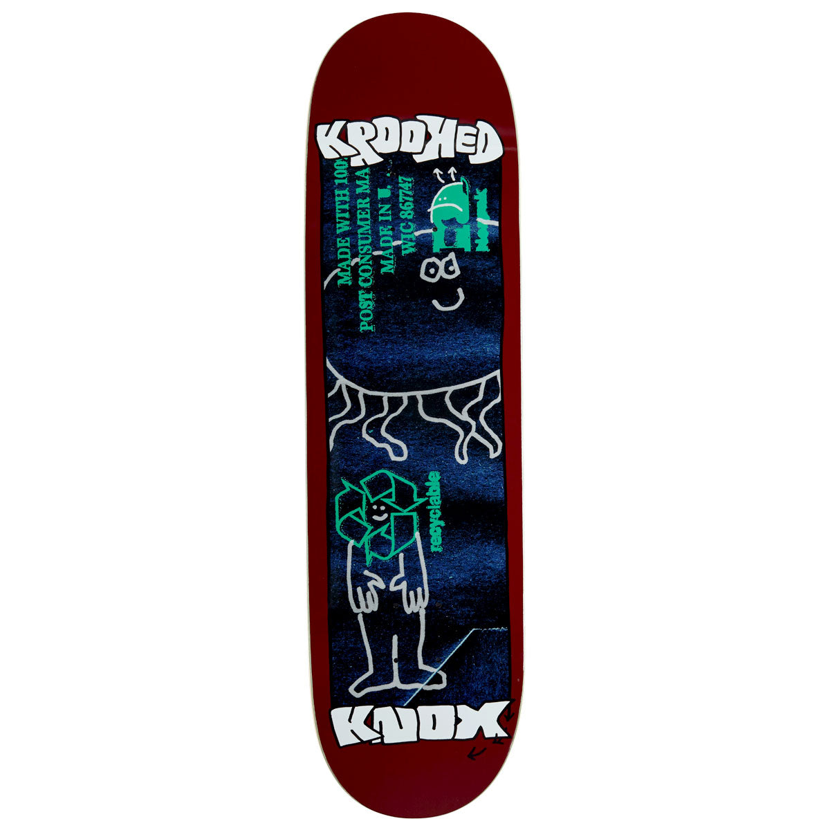 Krooked Knox Recycled Skateboard Deck - 8.50