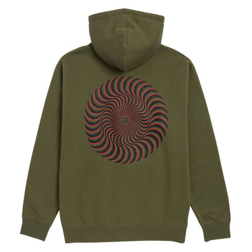Spitfire Classic Swirl Overlay Zip Hoodie - Army/Black/Red