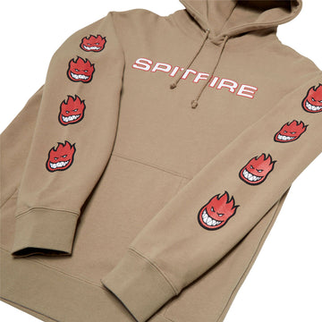 Spitfire Classic '87 Bighead Fill Sleeve Hoodie - Sandstone/Red/White/Black