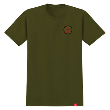 Spitfire Classic Swirl Overlay T-Shirt - Military Green/Black/Red