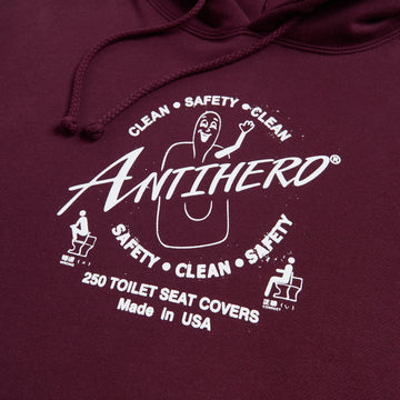 Anti-Hero Clean Safety Hoodie - Maroon/White