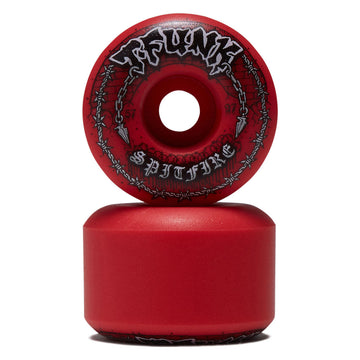 Spitfire T-Funk Raw F4 97 Radial Full Skateboard Wheels - Red - 56mm
