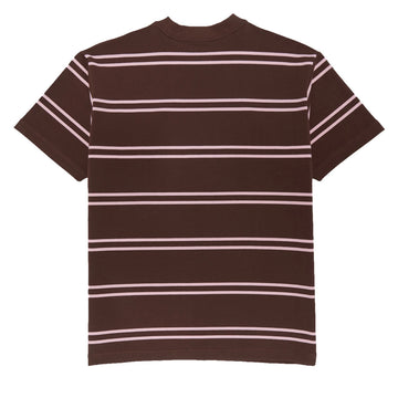 Krooked Eyes Emb Stripe T-Shirt - Brown/Pink/Black/White