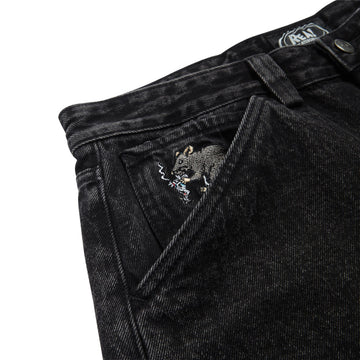Real Street Cleaner Denim Shorts - Black Stone/Acid Wash