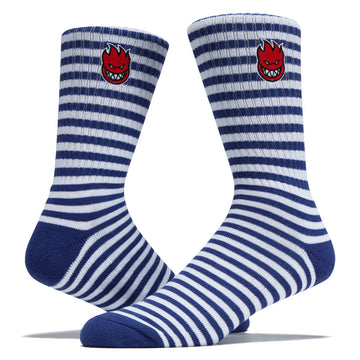 Spitfire Bighead Fill Stripe Emb Socks - Blue/White