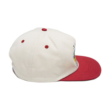 Real Pier 7 Snapback Hat - Natural/Maroon
