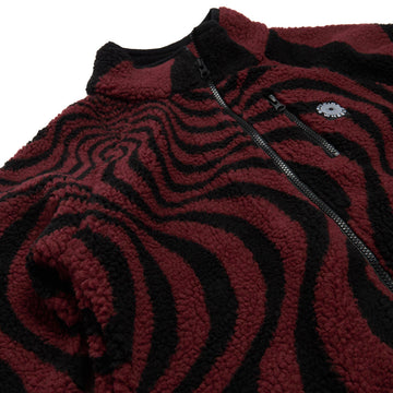 Spitfire Classic '87 Swirl Fleece Jacket - Black/Dark Red