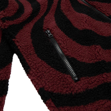 Spitfire Classic '87 Swirl Fleece Jacket - Black/Dark Red