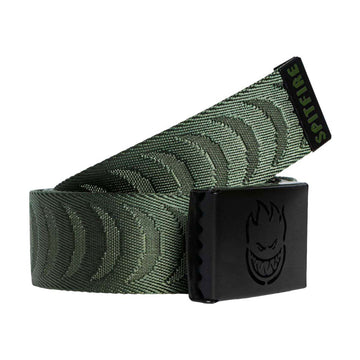 Spitfire Bighead Cut Out Crescent Jacquard Belt - Olive/Black