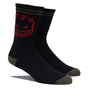 Spitfire Bighead Socks - Black/Olive/Red