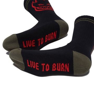 Spitfire Bighead Socks - Black/Olive/Red