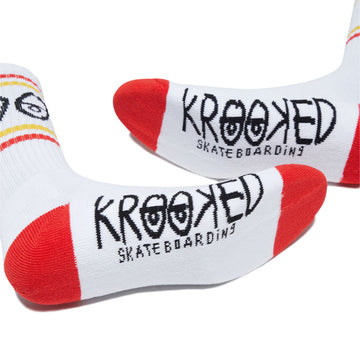 Krooked Eyes Socks - White/Red/Navy/Yellow