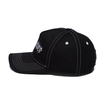 Thunder Vertebrae Script Hat - Black/Black/White