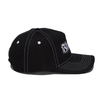 Thunder Vertebrae Script Hat - Black/Black/White