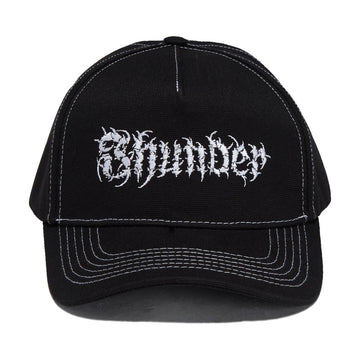 Thunder Vertebrae Script Hat - Black/Black/White