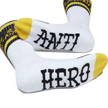 Anti-Hero Eagle Socks - White/Black/Yellow