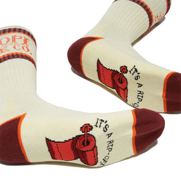 Anti-Hero It's A Rip Off Socks - Cream/Orange/Dark Red
