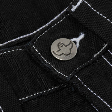 Krooked Sun Heart Carpenter Pants - Black/Yellow/Red Embroidery