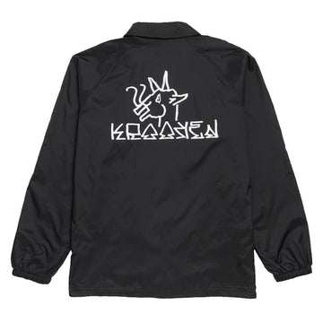 Krooked Tarragon Windbreaker Coaches Jacket - Black/White Prints