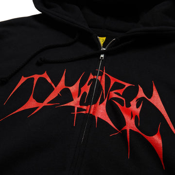There PMO Zip Hoodie - Black/Red Print