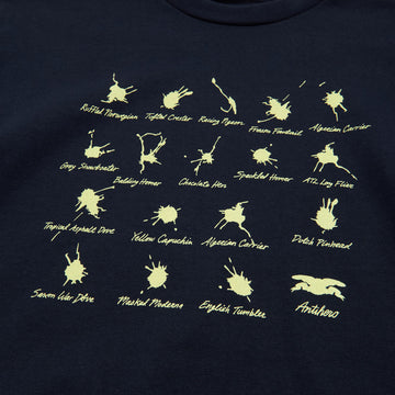 Anti-Hero Damn Pigeons T-Shirt - Navy/Pale Yellow Print
