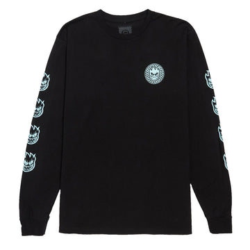 Spitfire Deathmask Classic Long Sleeve T-Shirt - Black/Glow
