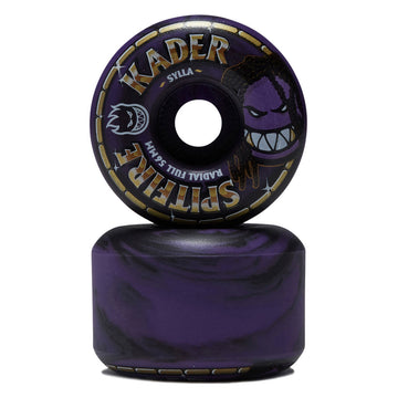 Spitfire F4 99d Kader Rolly Radial Full Skateboard Wheels - Black/Purple Swirl - 56mm