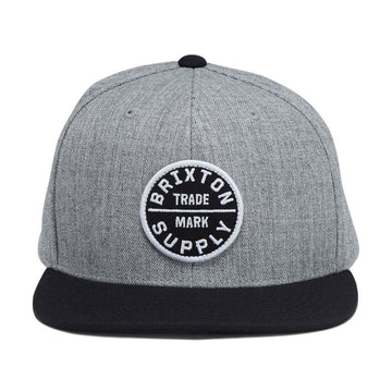 Brixton Oath III Snapback Hat - Heather Grey/Black II