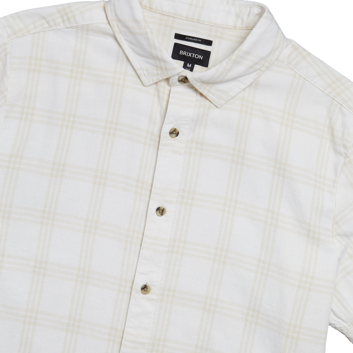 Brixton Crosby Plaid Shirt - Off White/Bison image 3