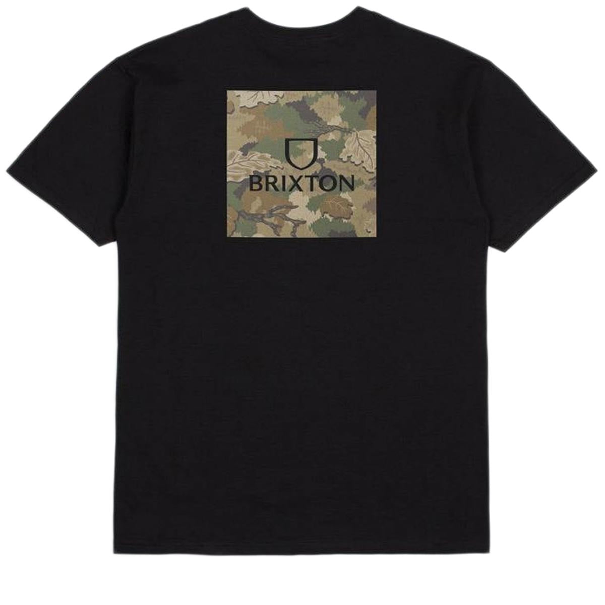 Brixton Alpha Square T-Shirt - Black/Leaf Camo image 1