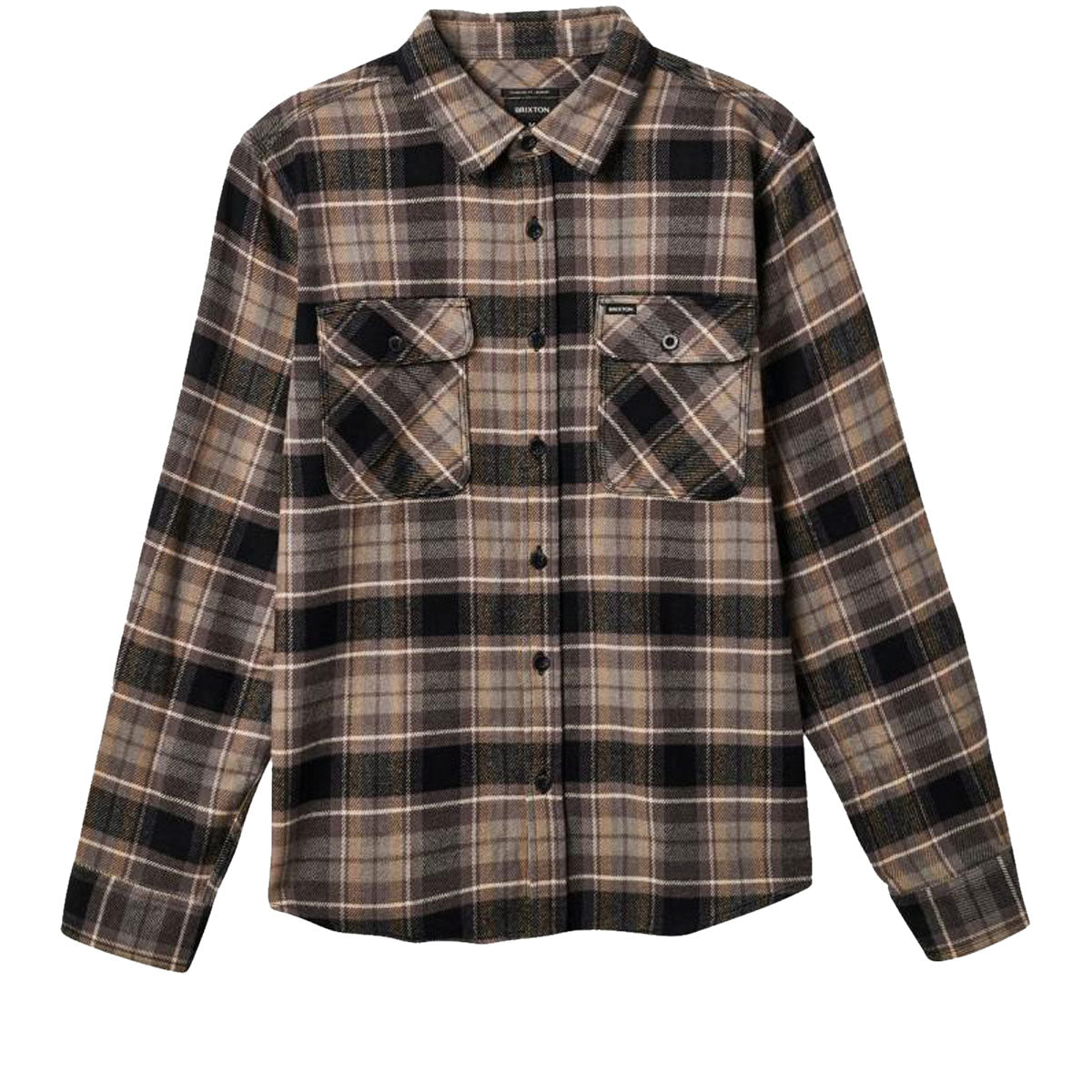 Brixton Bowery Flannel Long Sleeve Shirt - Black/Charcoal/Oatmeal – CCS