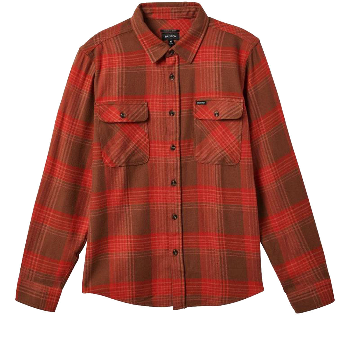 Brixton Bowery Flannel long Sleeve Shirt - Barn Red/Bison image 1
