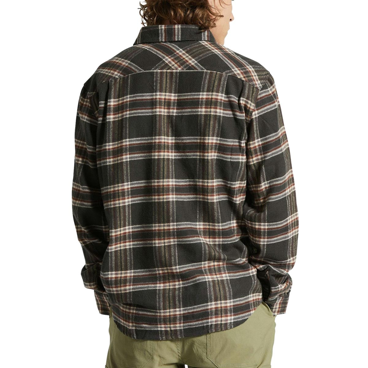 Brixton Bowery Flannel Long Sleeve Shirt - Black/Charcoal/Off White image 2