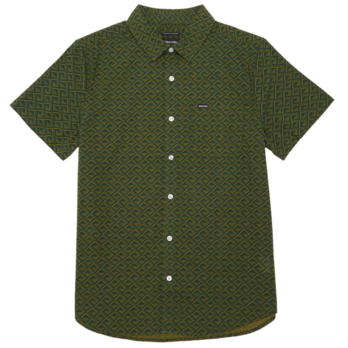 Brixton Charter Print Shirt - Trekking Green Tile image 1