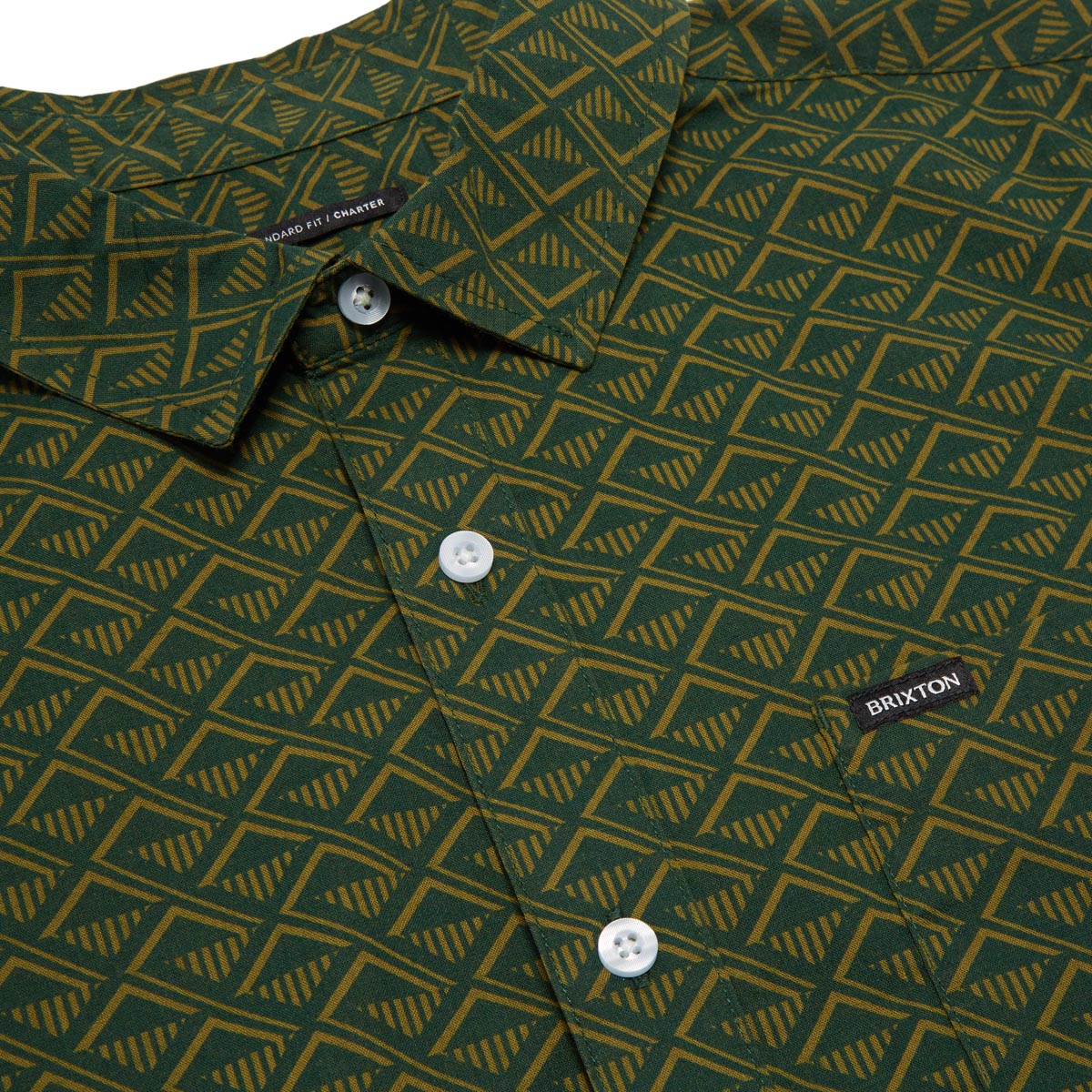 Brixton Charter Print Shirt - Trekking Green Tile image 3