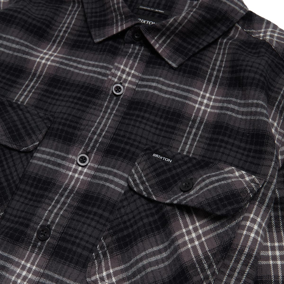 Brixton Bowery Lightweight Ultra Flannel Shirt - Charcoal/Black image 3