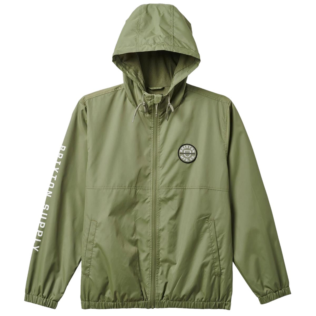 Brixton Claxton Crest Lw Zip Hooded Jacket - Olive Surplus image 3