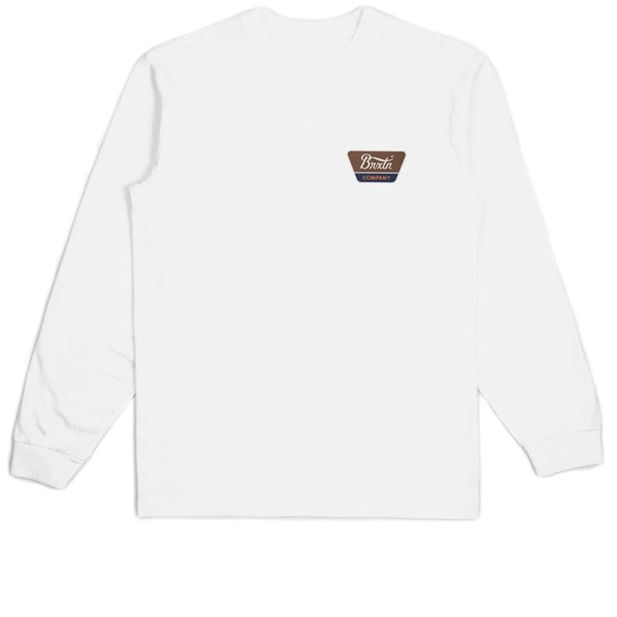 Brixton Linwood Long Sleeve T-Shirt - White/Sepia/Beige image 1