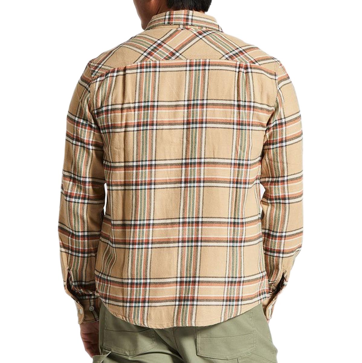 Brixton Bowery Flannel Long Sleeve Shirt - Sand/Off White/Terracotta image 2