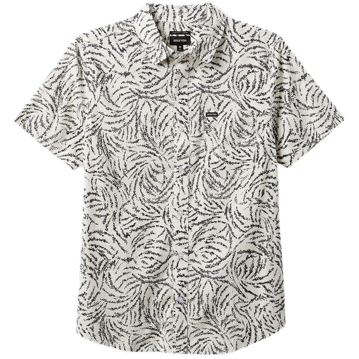 Brixton Charter Print Shirt - Off White/Black Ripple image 2