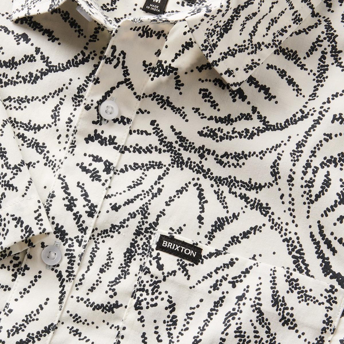 Brixton Charter Print Shirt - Off White/Black Ripple image 3
